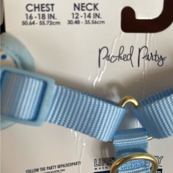 Packed Party Red and Blue Dog Harness and Leash Set - Picture 4 of 5